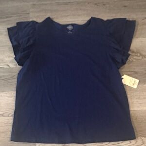 St. John's Bay Dark Blue Short Sleeve Top